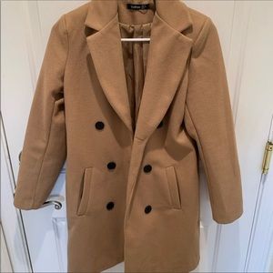 Camel color Pea Coat by Boohoo